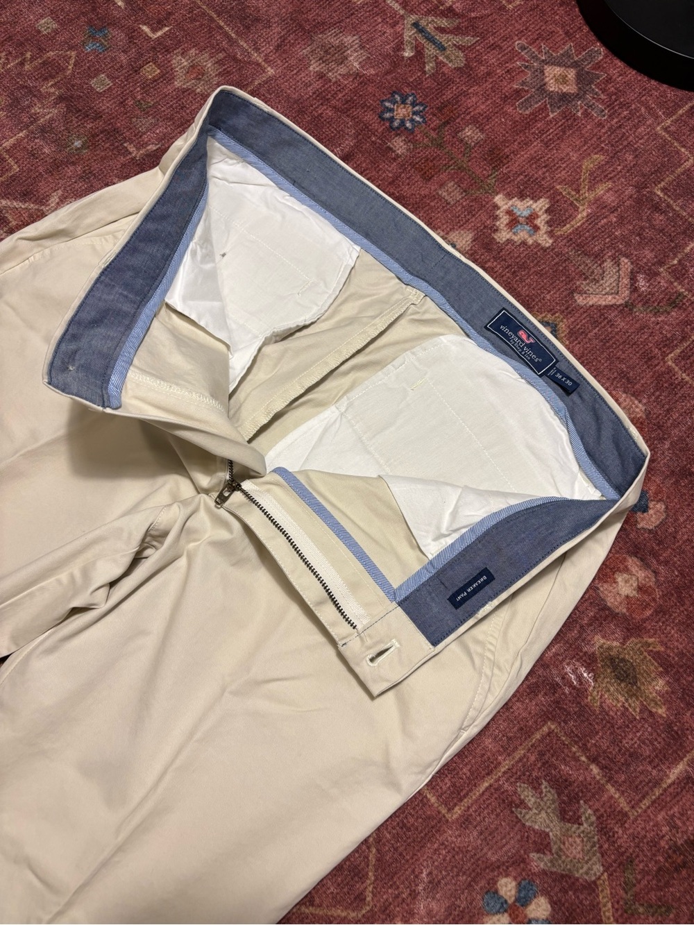 Vineyard vines breaker cream chino Pants Cotton Twill Regular Fit 36x30